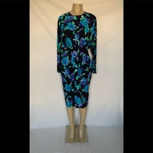 VTG April Rain Size 10 Floral Print Dress